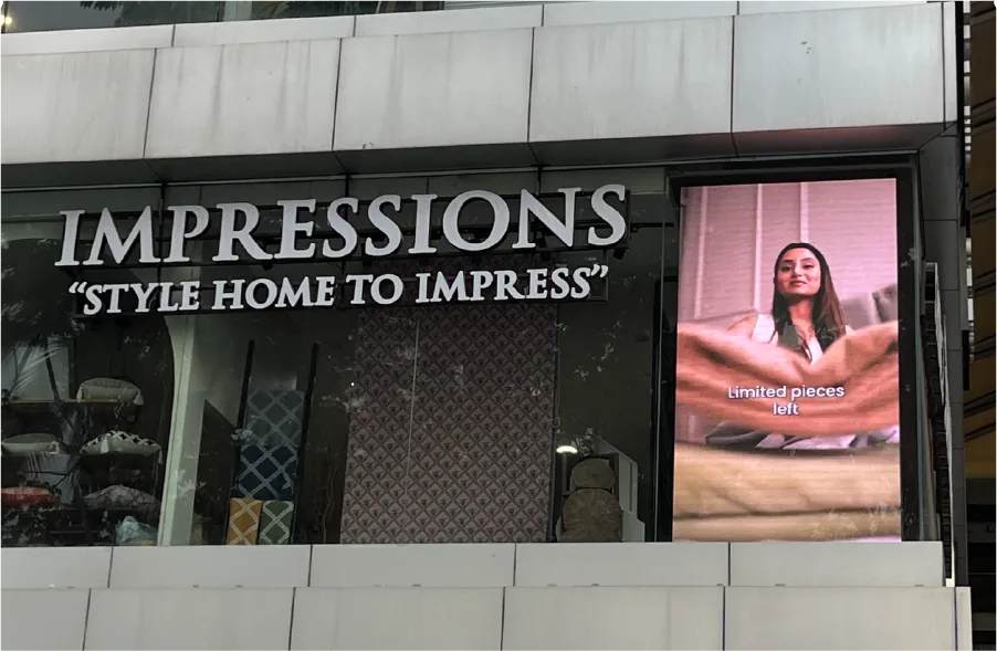 Impressions storefront LED
